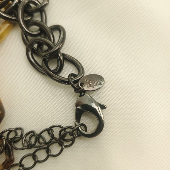 Lia Sophia Womens Multicolor Lobster Clasp Leopard Hexagon Statement Necklace - Picture 6 of 11